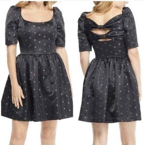 Gal Meets Glam Size 6 Maude Daisy Satin Jacquard Bow Back Dress Msrp $210